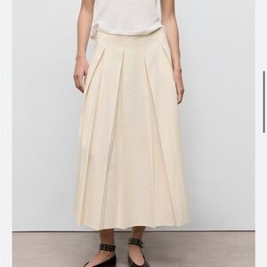 Mango Pleated Midi Skirt